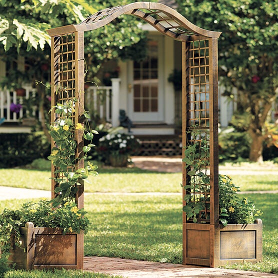 Resin Garden Arch Trellis, BRONZE