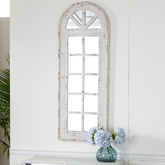 White Vintage Wood Floor Mirror, , alternate image number null