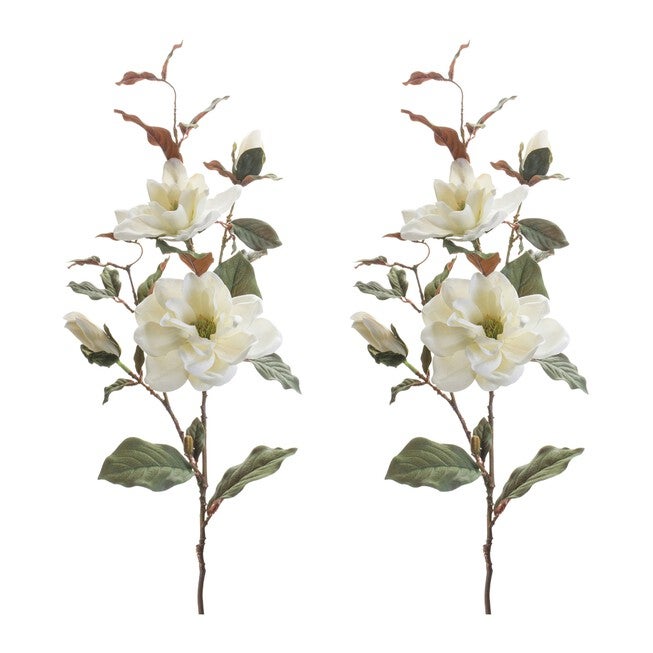 Magnolia Floral Spray (Set of 2), GREEN WHITE, alternate image number 2