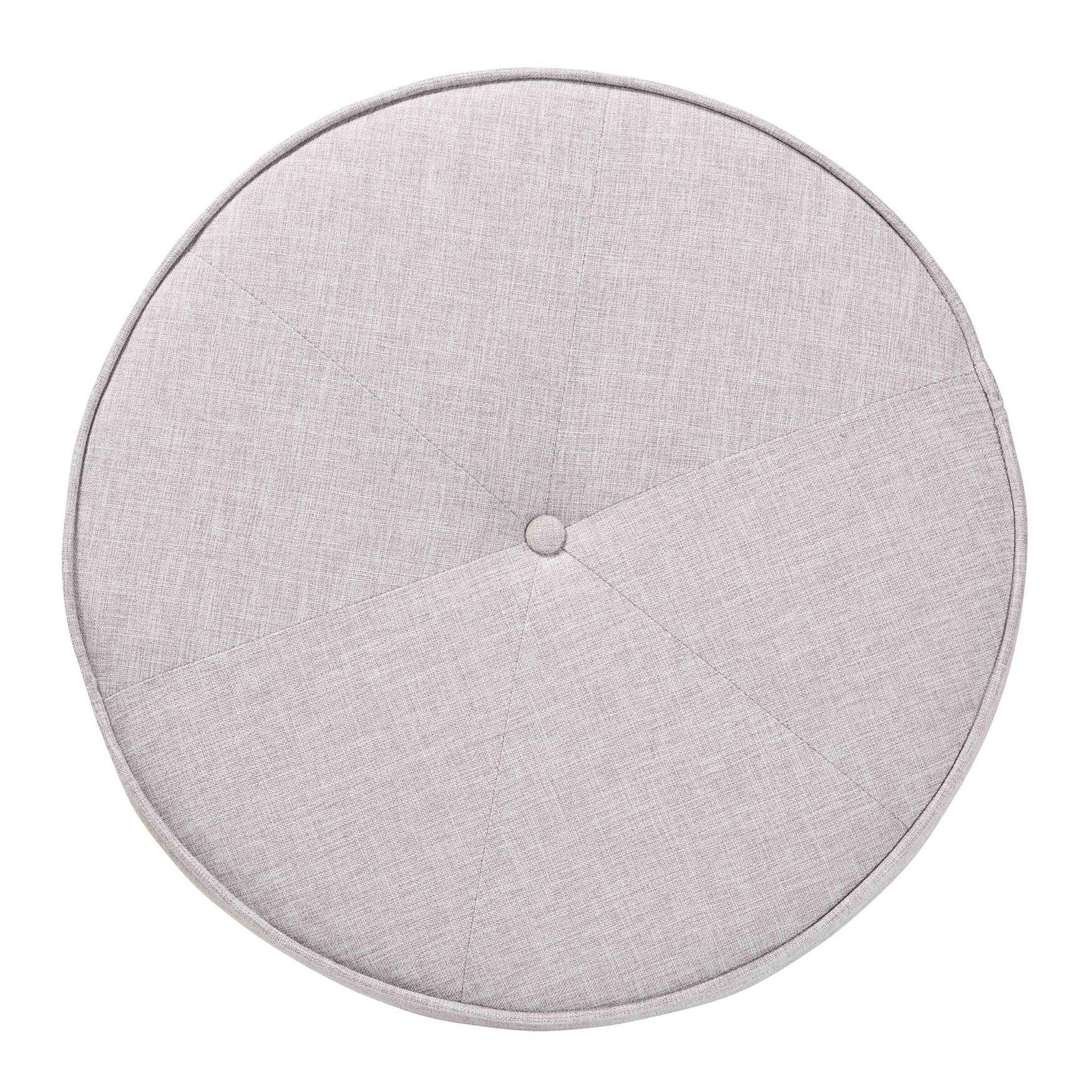 Theo Japandi Dark Grey Fabric And Walnut Brown Finished Wood Ottoman Footstool, , alternate image number 3