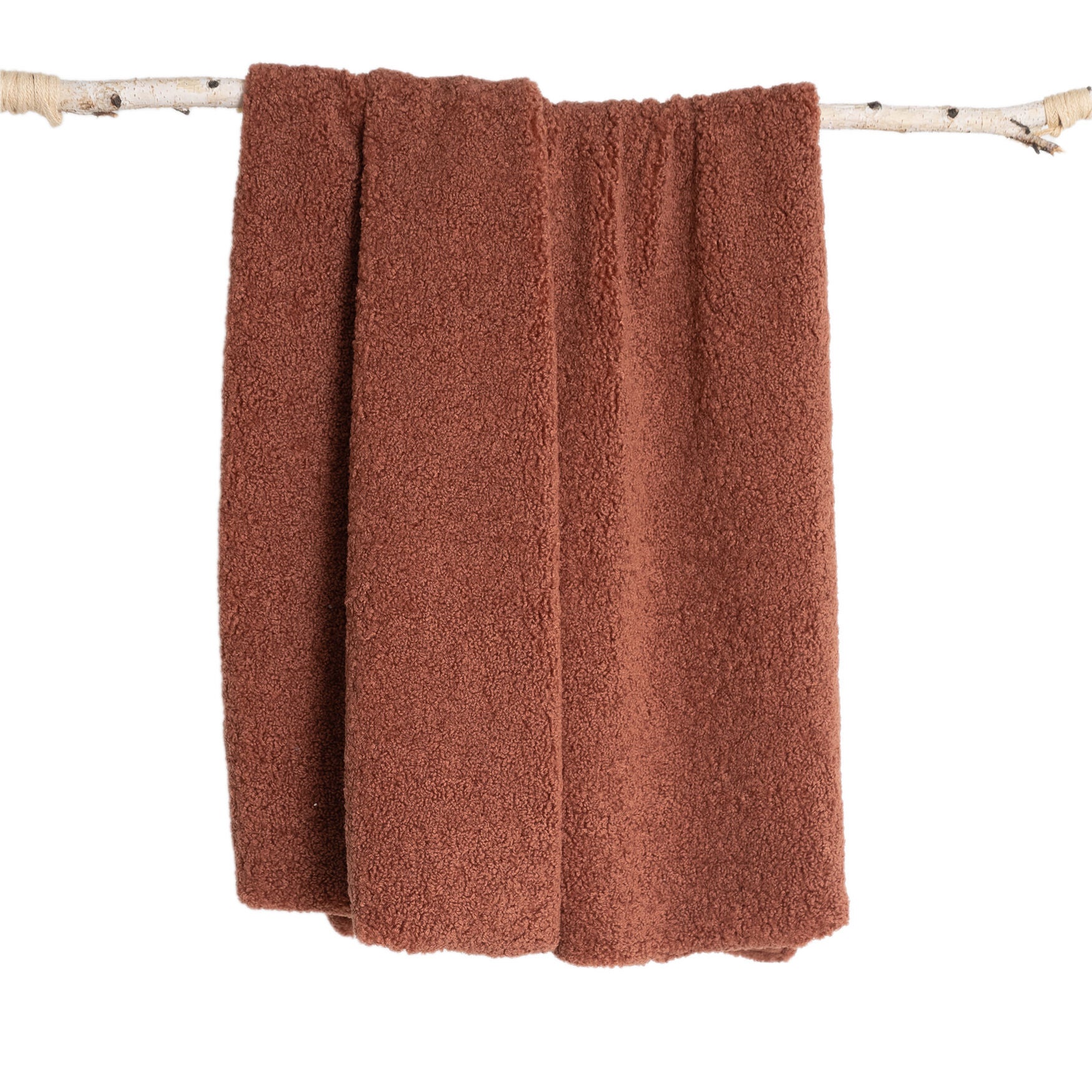 Teddy Sherpalux Plush Solid Throw, COPPER BROWN, hi-res image number 0