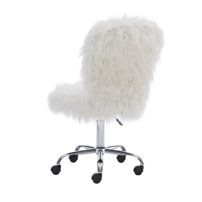 Faux Flokati Armless Office Chair, , alternate image number 3
