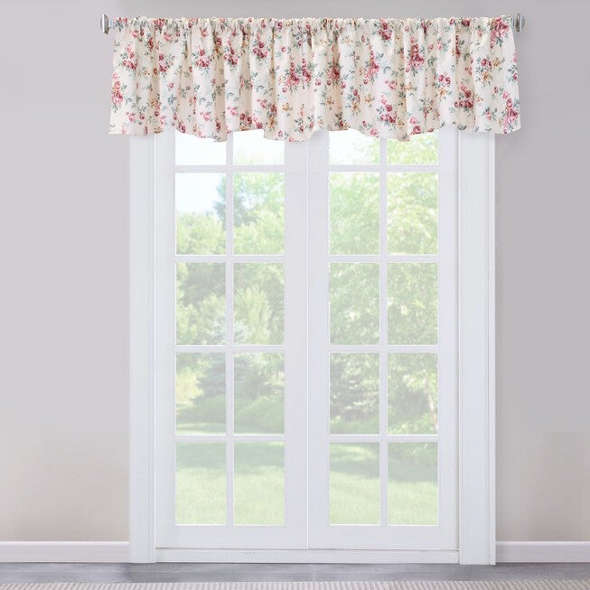 Cabbage Rose Window Collection, BURGUNDY TOP, hi-res image number 0