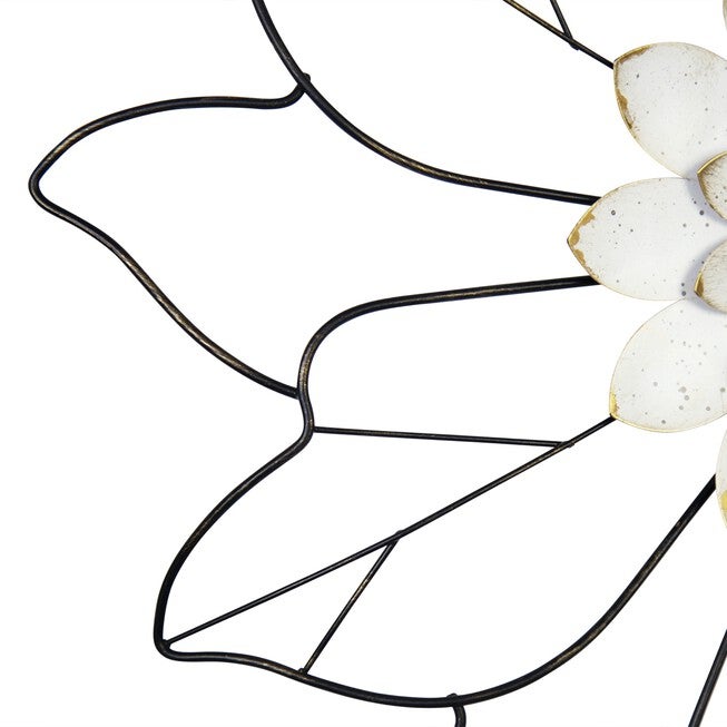 White Metal Outline Flower Wall Decor, , alternate image number 2
