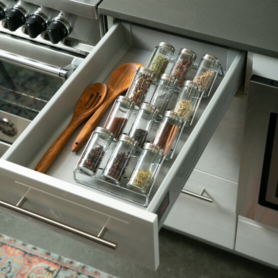 In-Drawer Spice Rack with 12 Jars and Labels, , alternate image number null