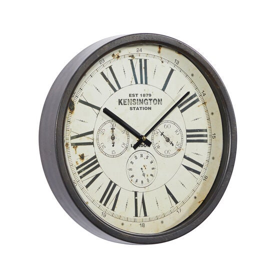 Brown Vintage Metal Wall Clock, , alternate image number null