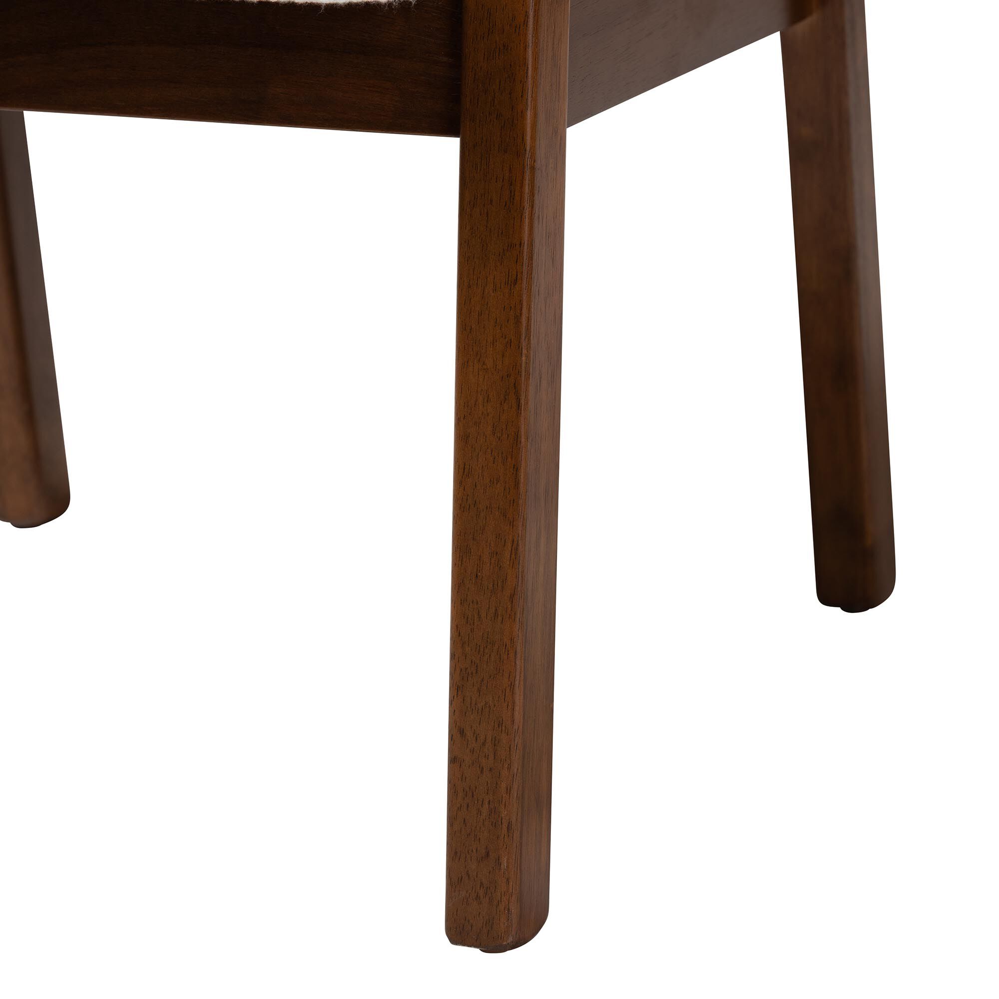 Miyagi Boucle Upholstered Dining Chair Set of 2- Mid-Century Modern Armchair with Solid Wood Frame and Rounded Backrest, WHITE, alternate image number 5