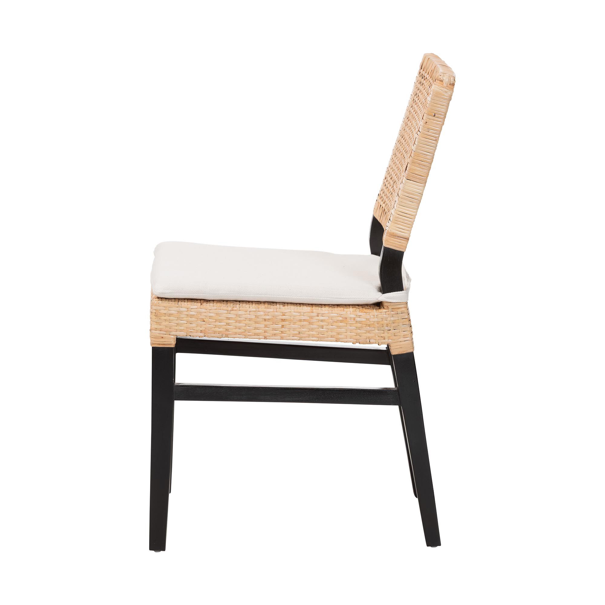 Lesia Natural Rattan Dining Chair with Cushion, BROWN, alternate image number 3