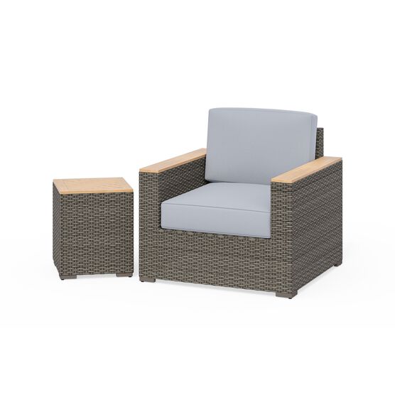 Boca Raton Arm Chair And End Table Set, BROWN, hi-res image number null