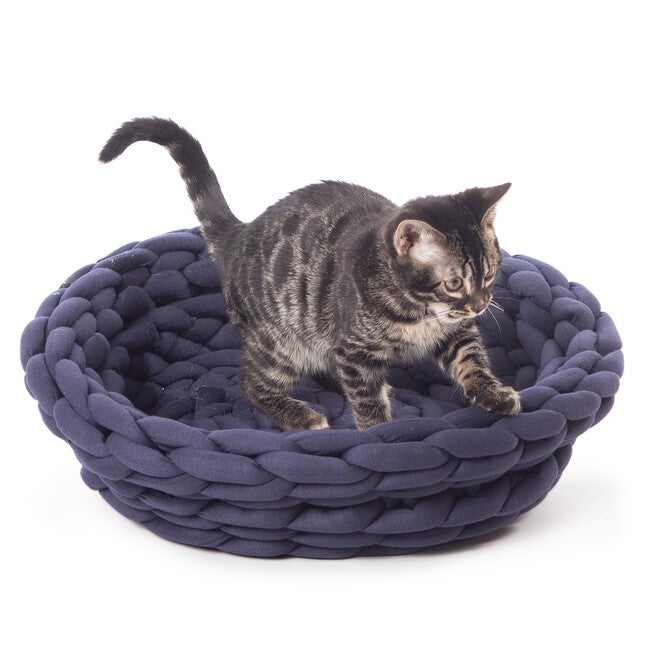 Knitted Pet Bed, NAVY, hi-res image number 0