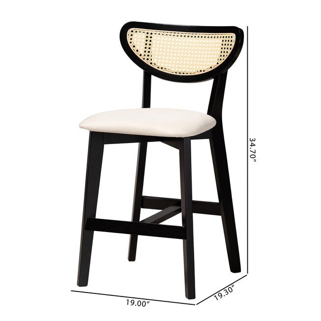 Dannell Mid-Century Modern Grey Fabric and Natural Oak Finished Wood 2-Piece Counter Stool Set, , alternate image number 27
