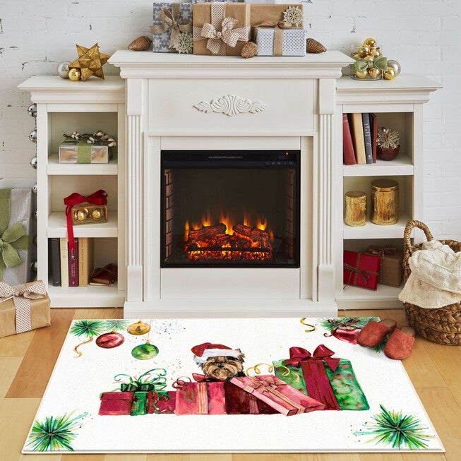 Santa Yorkie Multi Kitchen Rug, , alternate image number null