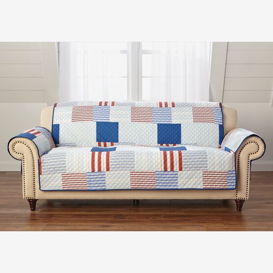 Printed Faux Patchwork Sofa Protector, MULTI Printed Faux Patchwork Sofa Protector, MULTI