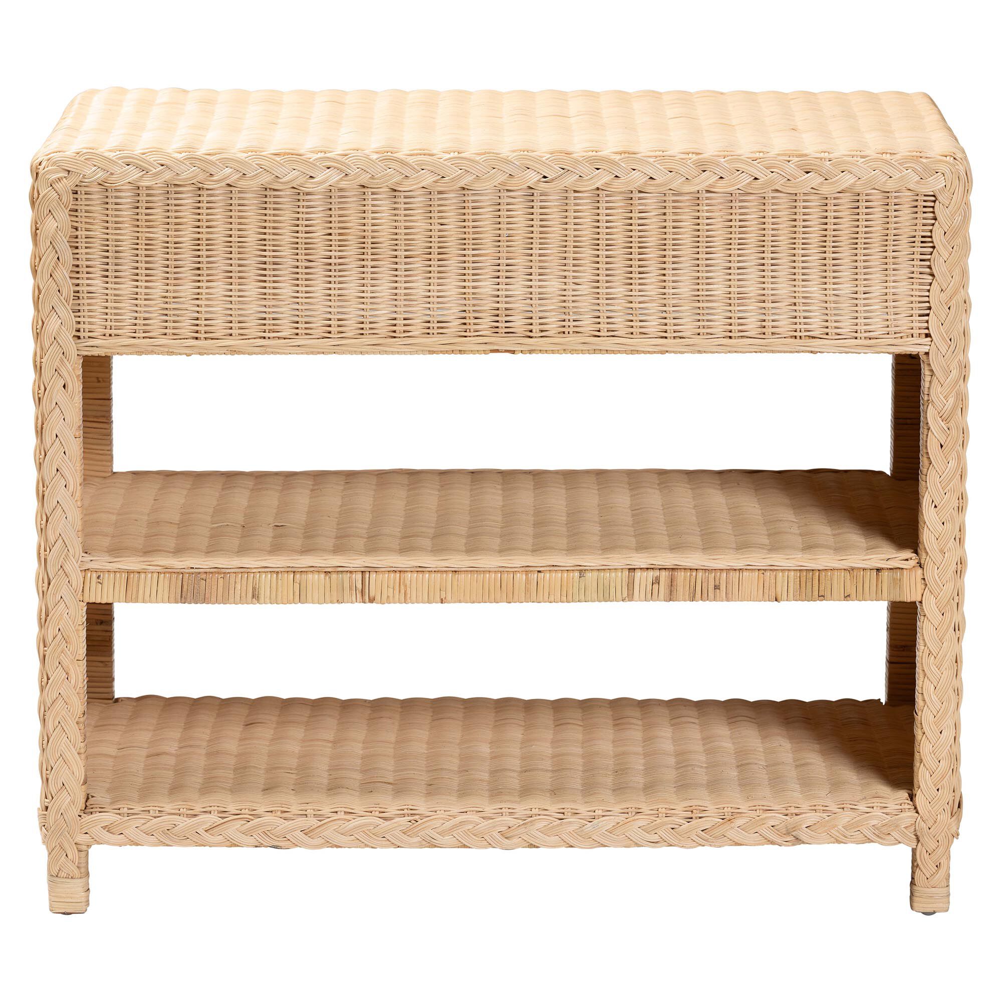 Lanica Braided Natural Rattan Console Table, SUN BLEACHED RATTAN, alternate image number 5