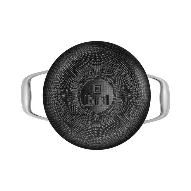 LIVWELL DiamondClad™ 3 Quart Hybrid Nonstick Stainless Steel Stock Pot and Lid, Dishwasher Safe, PFOA-free – Silver/Black, SILVER, alternate image number null