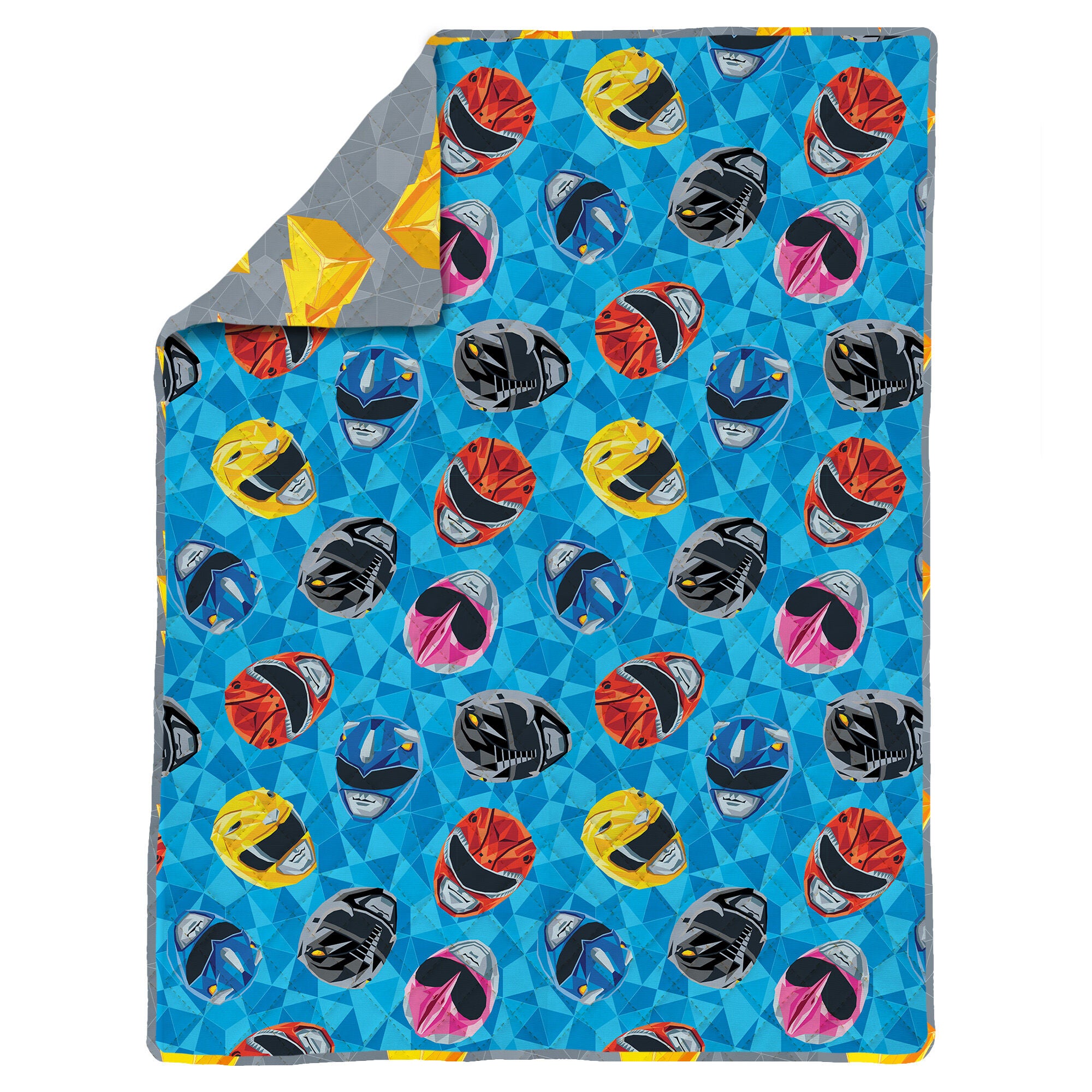 Power Rangers Geo Power Twin Quilted Blanket 60x90 inches, POWER RANGER, hi-res image number 0