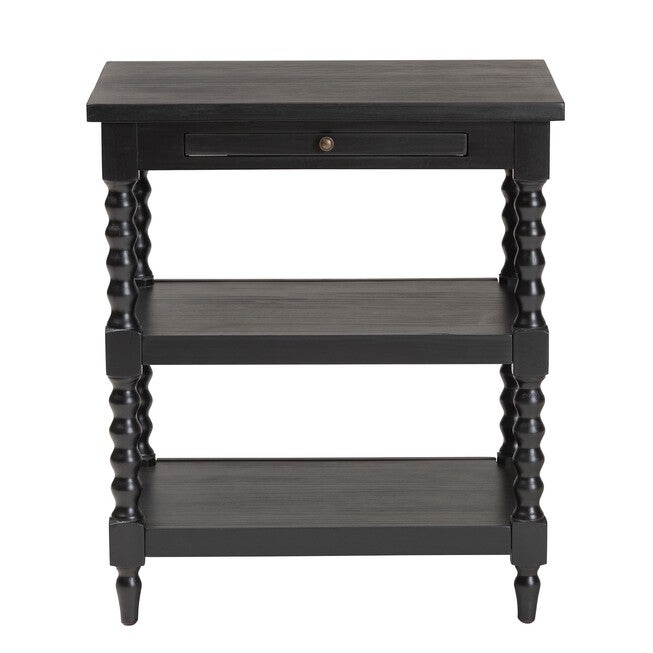 Imogene Retro-Modern Black Wood End Table, , alternate image number null