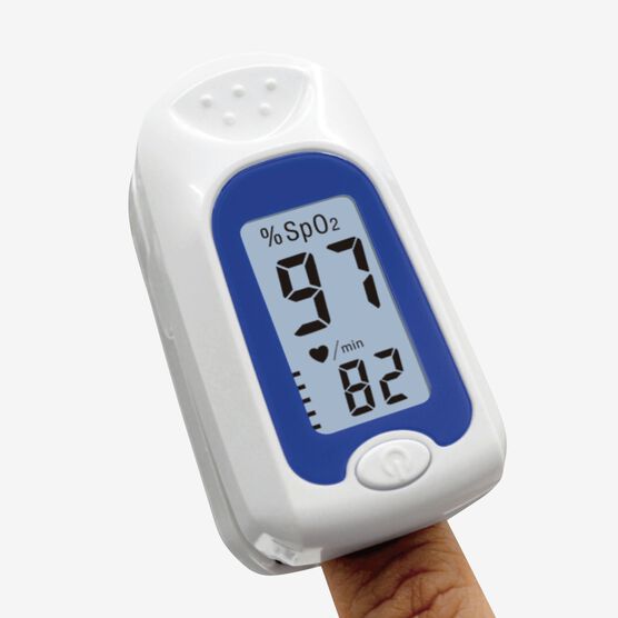 Fingertip Oxygen Meter, WHITE BLUE, hi-res image number null