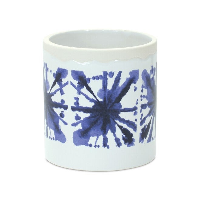 Pot (Set of 2) 4.5 inchesD x 5 inchesH, 5.5 inchesD x 6 inchesH Ceramic, WHITE/BLUE, alternate image number null