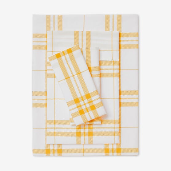 Plaid Printed Sheet Set, TURMERIC, hi-res image number null