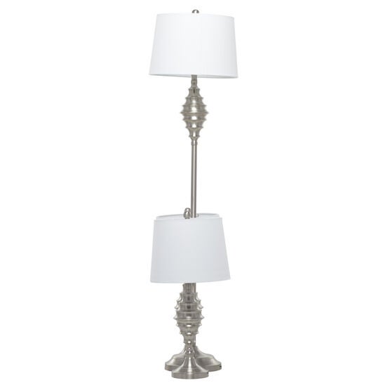 Set Of 3 Silver Coastal Table Lamp, , alternate image number null