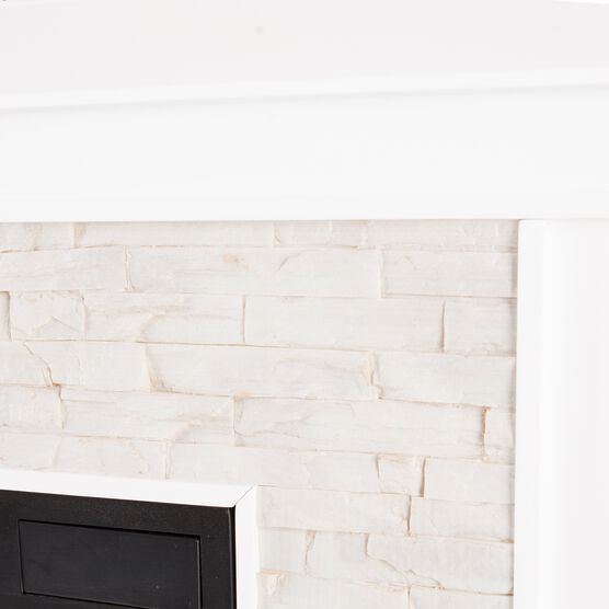 Canyon Heights Faux Stacked Stone Electric Fireplace Living Room Brylane Home