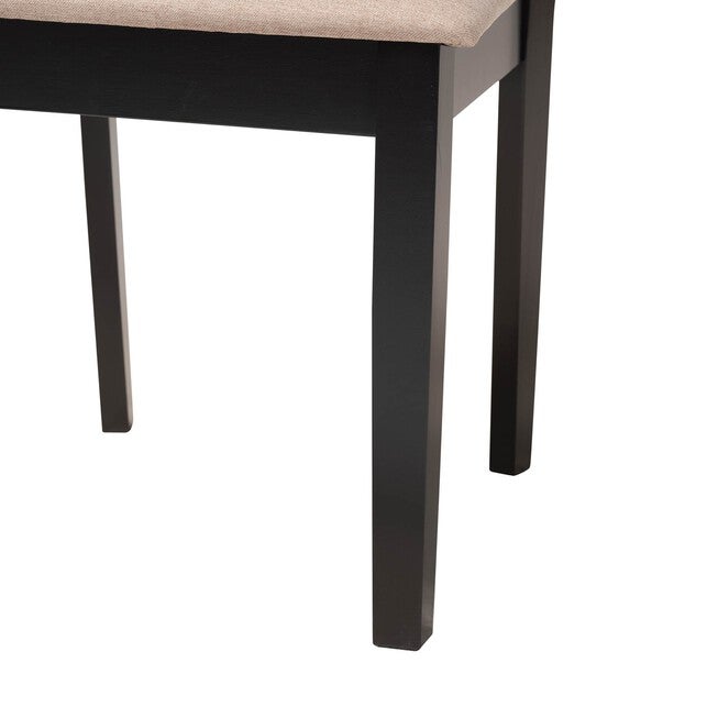Abigail Modern Beige Fabric And Dark Brown Finished Wood 2-Piece Dining Chair Set, , alternate image number null