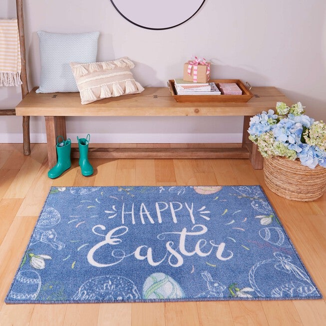 Happy Easter Charcoal Kitchen Rug, , alternate image number null