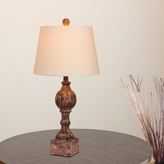 Cottage Antique Brown Resin 26.5" Table Lamp, Set 2, , on-hover image number null