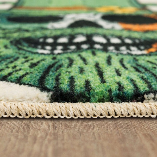 Bearded Skull Green Kitchen Rug, , alternate image number null