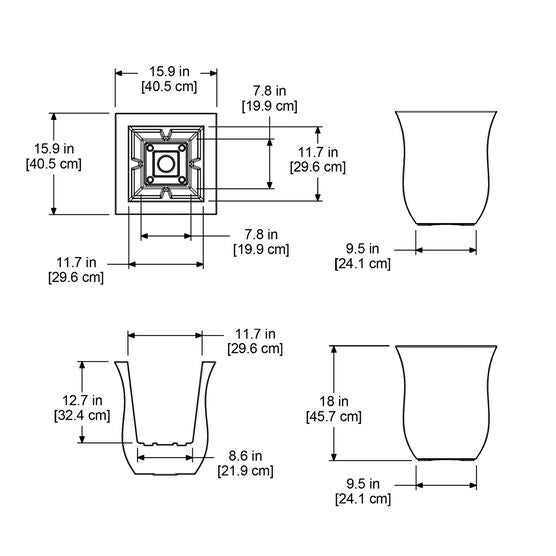 Valencia 16"Sq. Planter, , alternate image number null