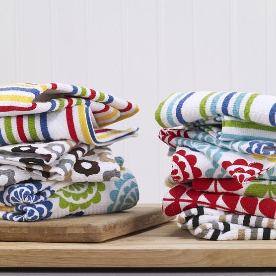 Pigment Print Dual Woven Dish Cloth, Four Pack Brylane Home