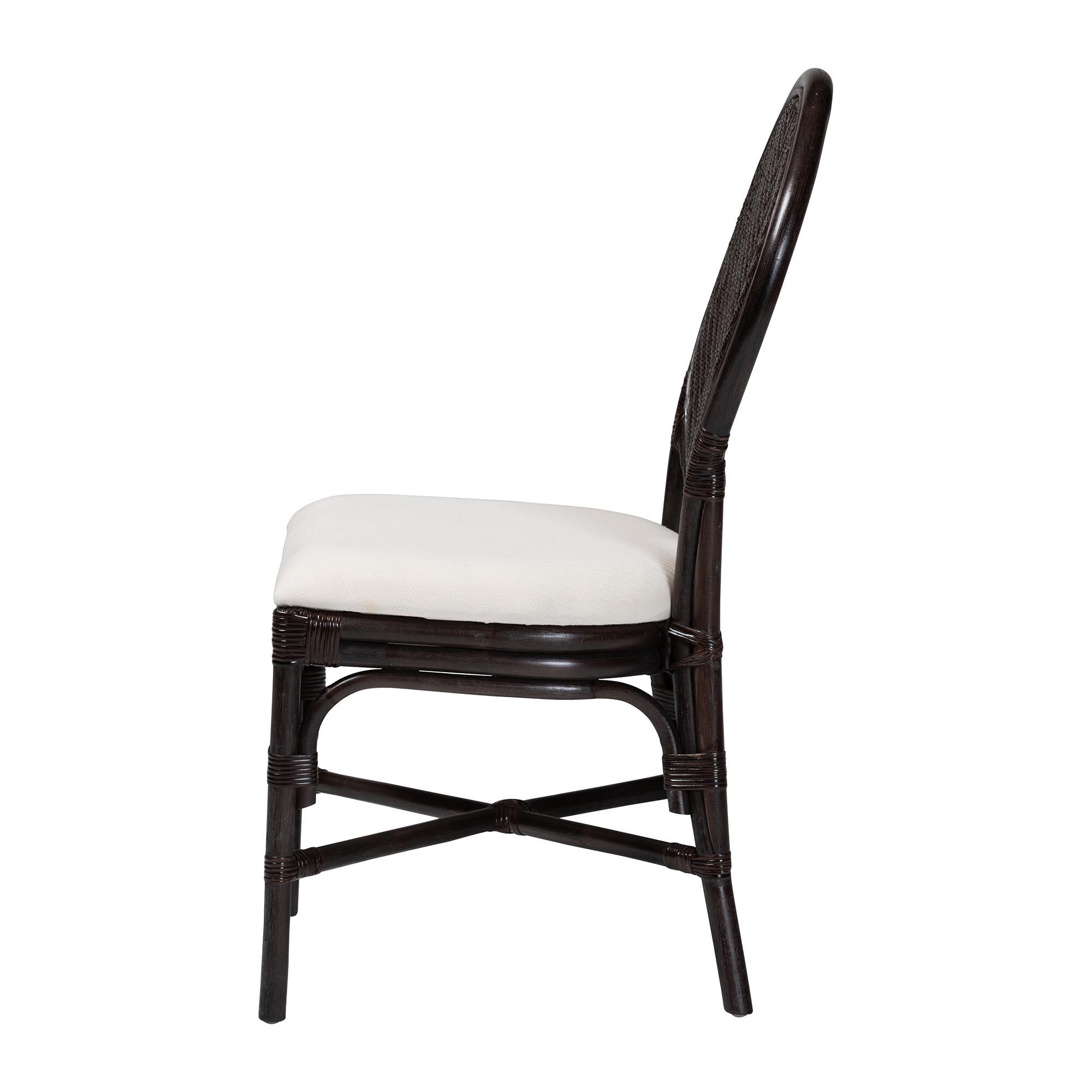 Elmer Natural Rattan Dining Chair, ESPRESSO, alternate image number 3