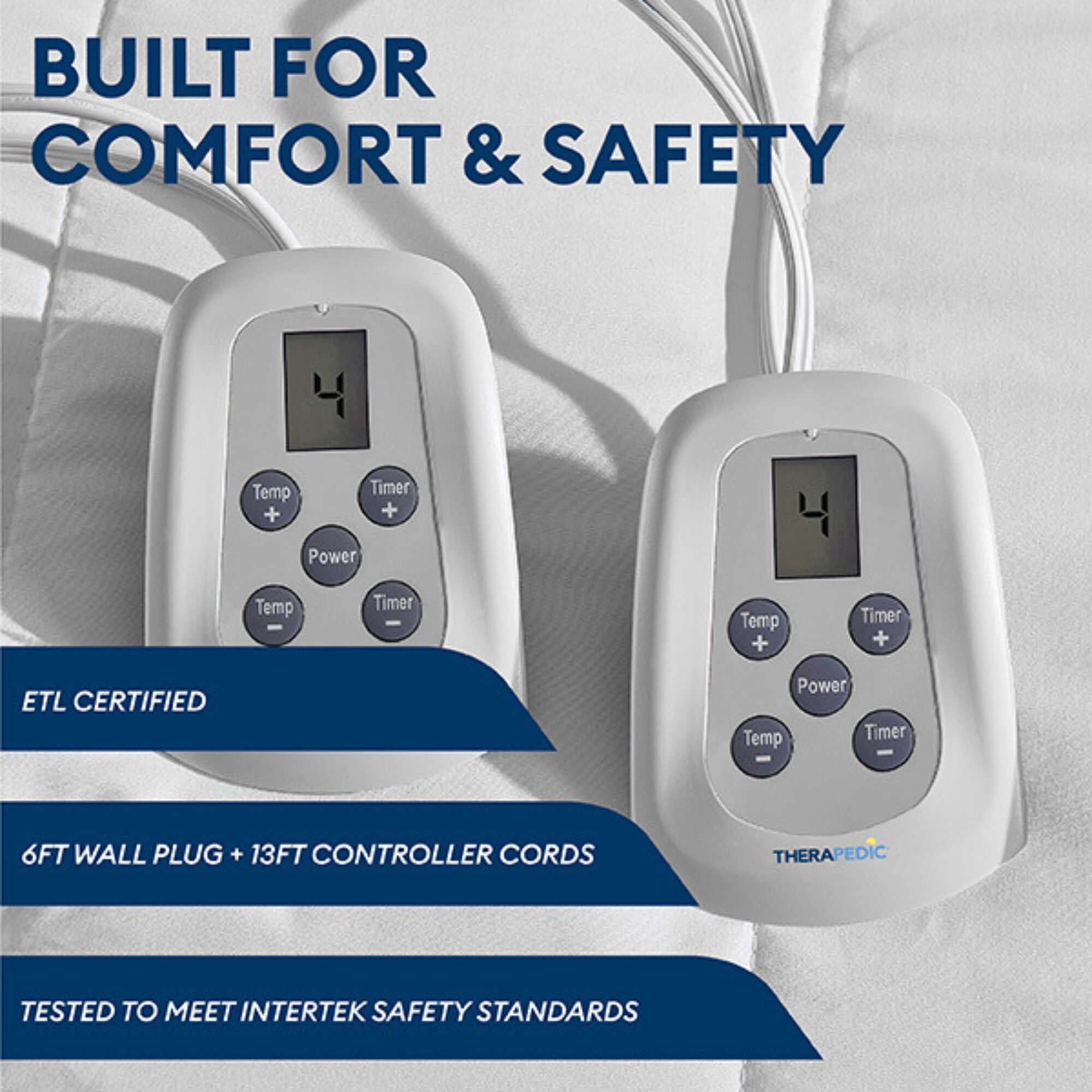 60 inches x 80 inches White Queen Heated Mattress Pad, WHITE, alternate image number 5