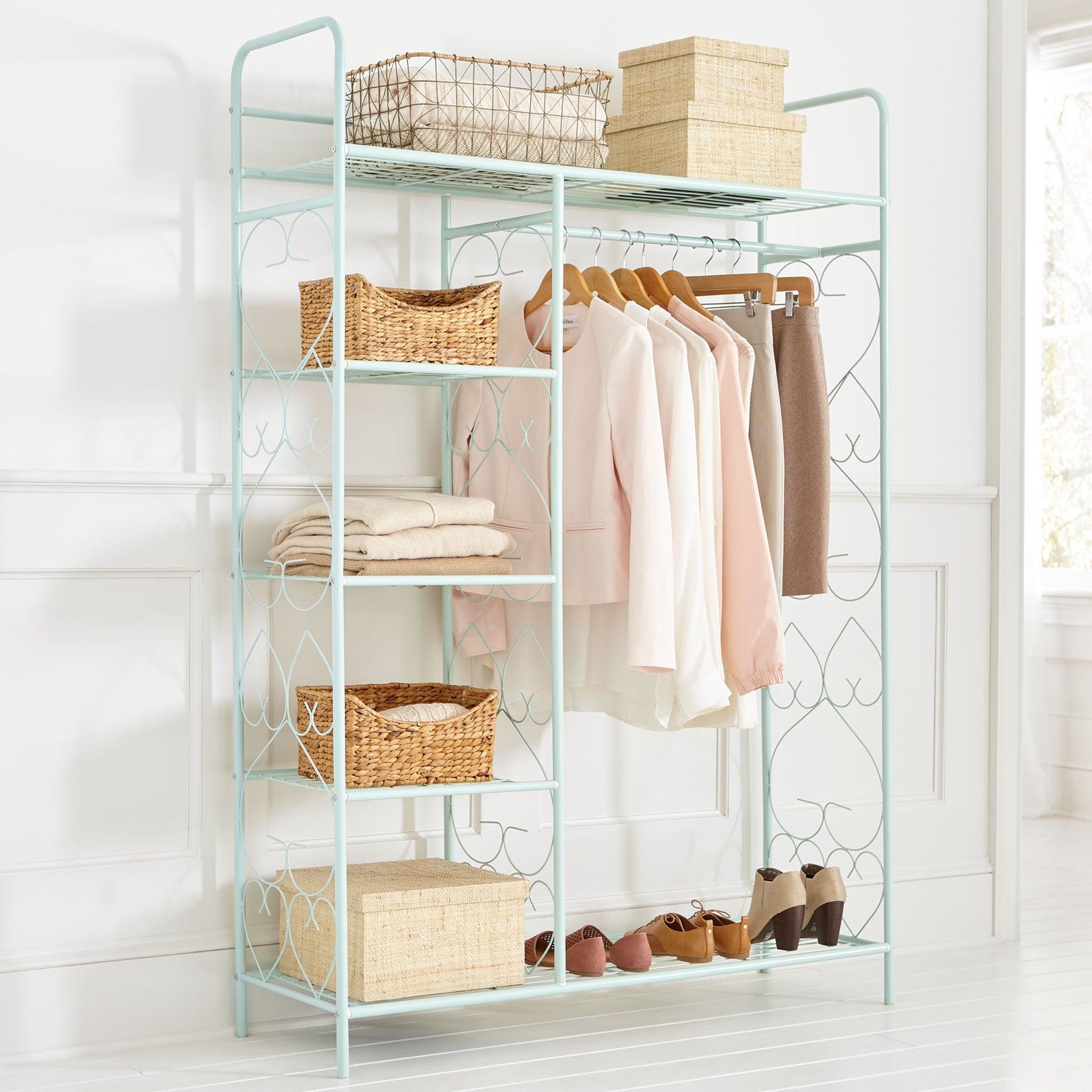Metal closet hanging rod online