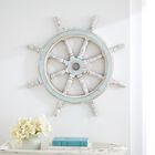 White Coastal Ship Wheel Wood Wall Décor, WHITE, hi-res image number null
