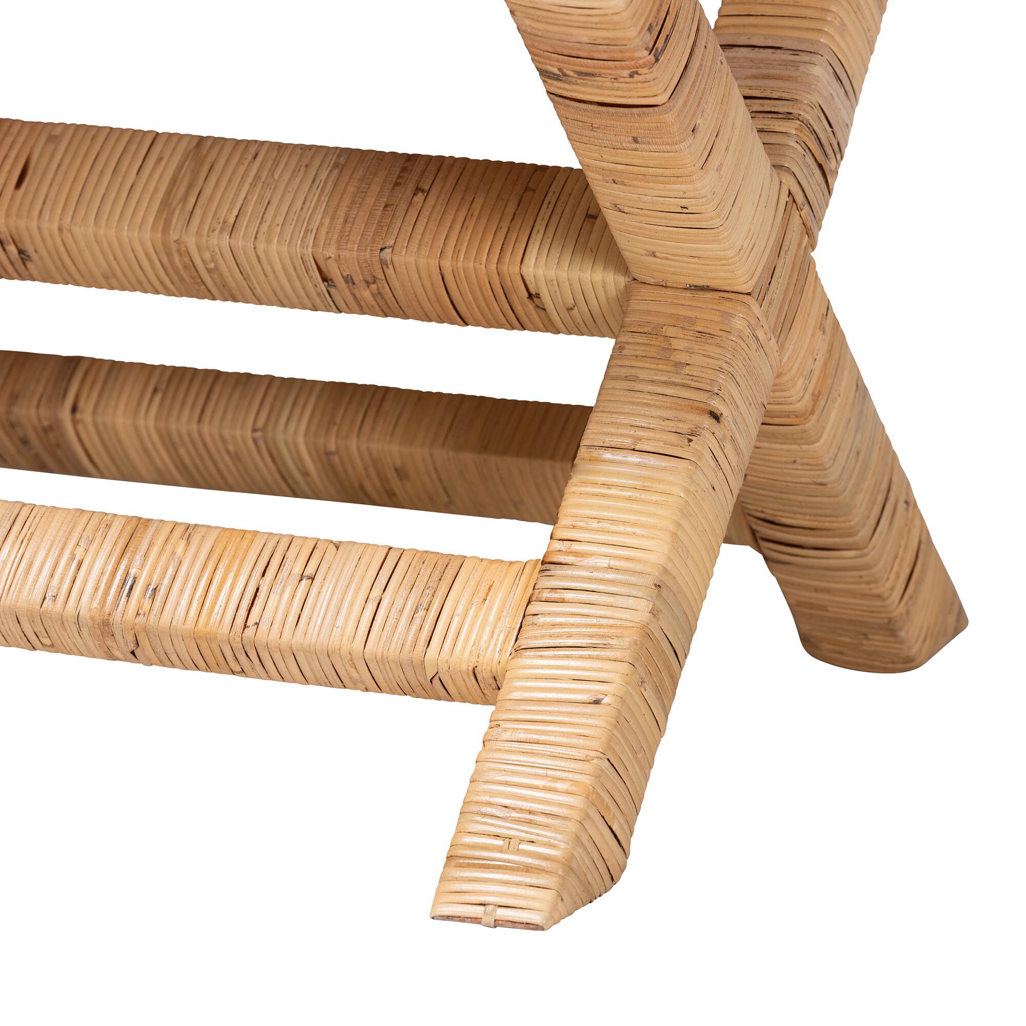 Christy Natural Rattan Bench, HONEY, alternate image number 4