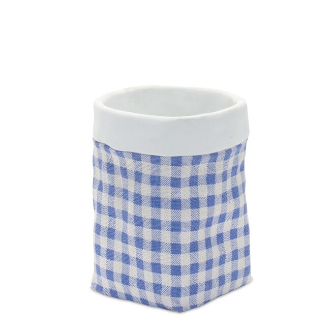 Pot (Set of 2) 3.75 inchesL x 5.5 inchesH, 6.5 inchesL x 6.75 inchesH Cement, BLUE/WHITE, alternate image number null