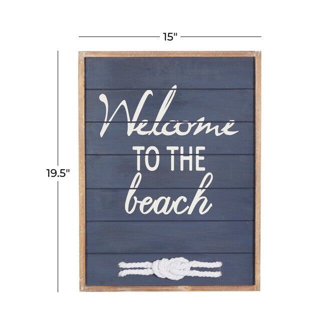 Coastal Blue Wood Welcome To The Beach Sign, , alternate image number 5