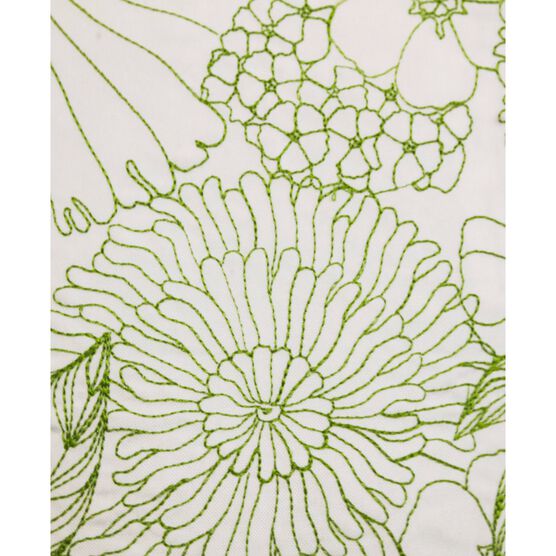 Fine Line Embroidered Floral 14x21 Indoor Outdoor Decorative Lumbar Pillow, , alternate image number null