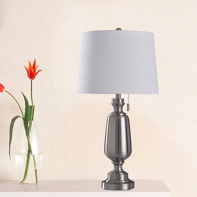 Antique Brass Metal 30.5 inches Table Lamp, Set 2, BRASS, hi-res image number null