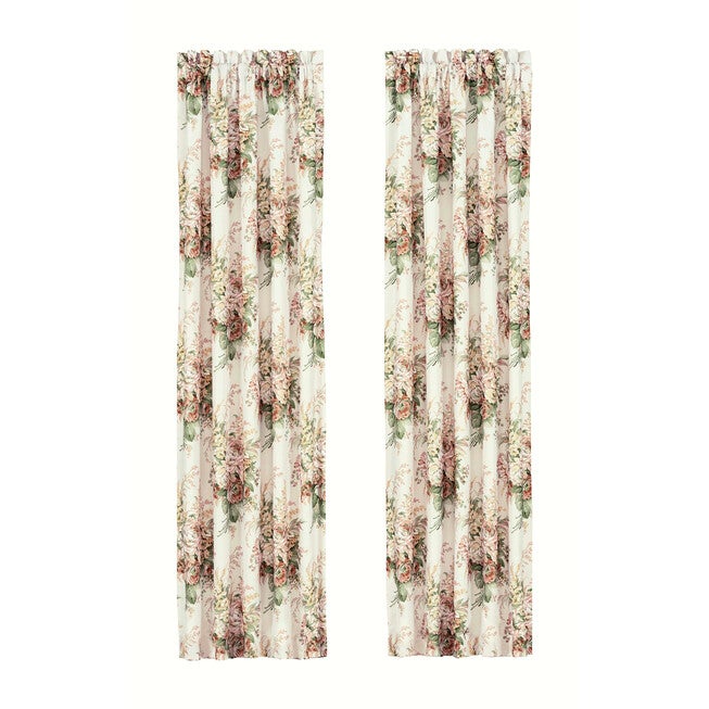 Estelle Coral 84 Inch Window Panel Pair, CORAL, alternate image number null