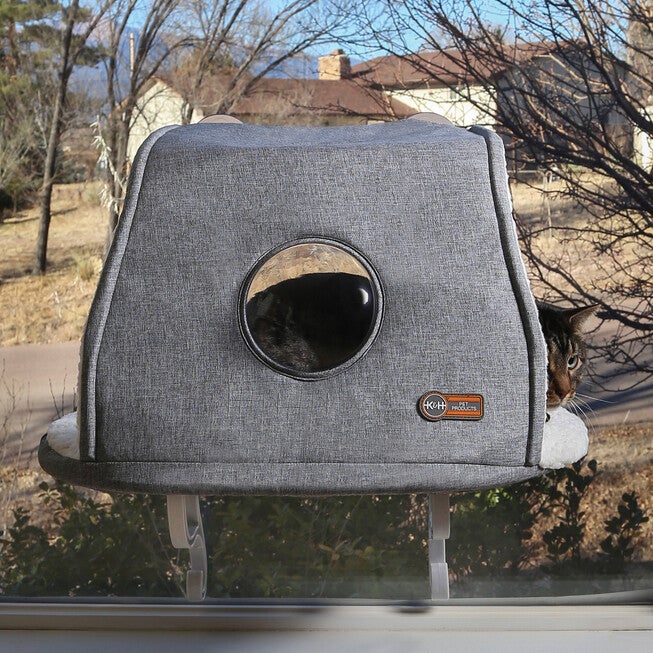 Universal Mount Kitty Cat Sill With Hood, GRAY, hi-res image number null