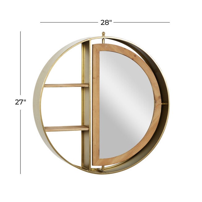 Gold Metal Contemporary Wall Shelf Wall Shelf, , alternate image number null
