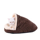 Slipper Shape Cat Dog Bed Mocha/Beige, MOCHA, hi-res image number 0