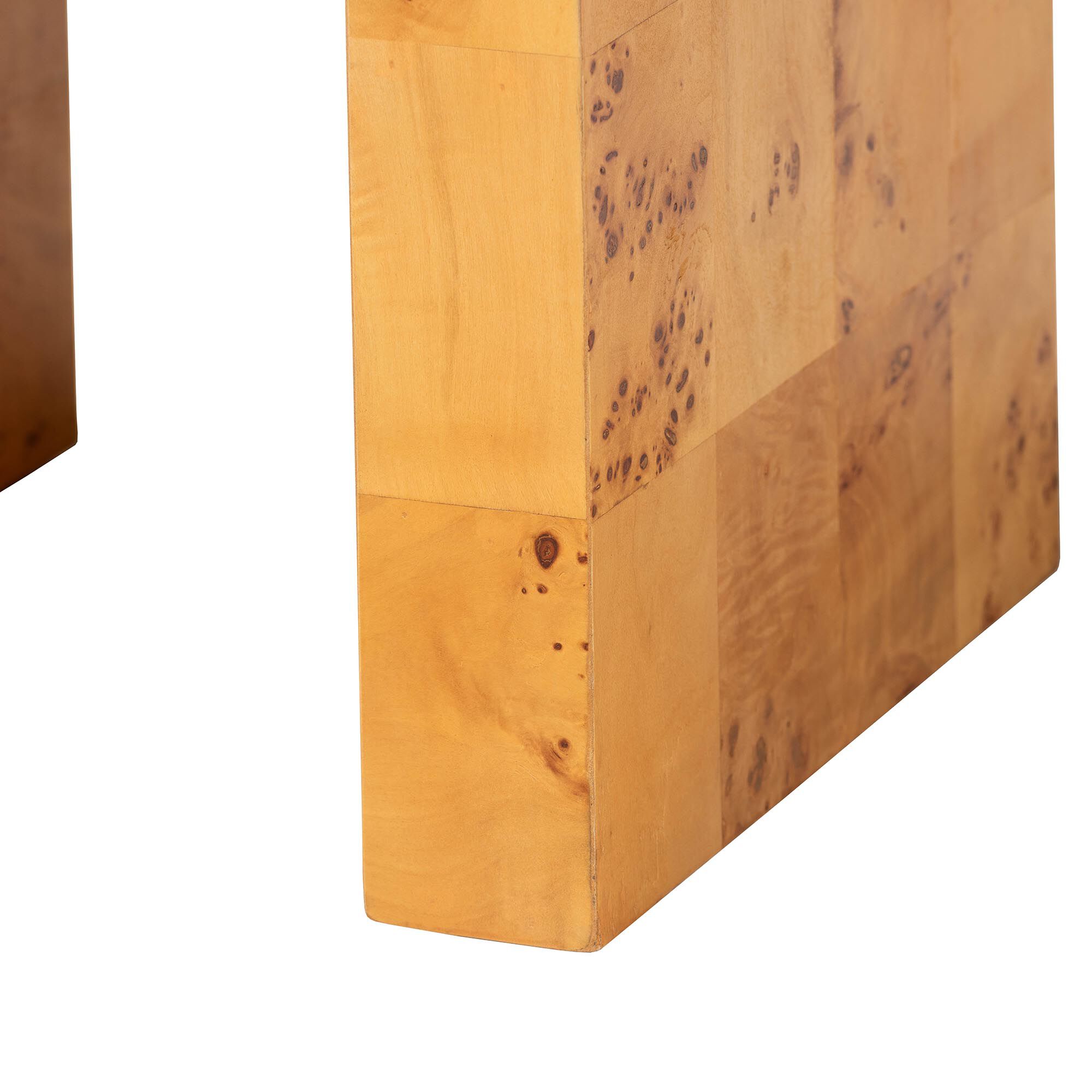 Revelle Modern and Contemporary Natural Light Mappa Real Burl Wood End Table, BURL, alternate image number 4