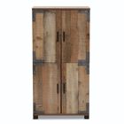Cyrille Farmhouse Rustic Finished Wood 4-Door Shoe Cabinet Furniture, , alternate image number null