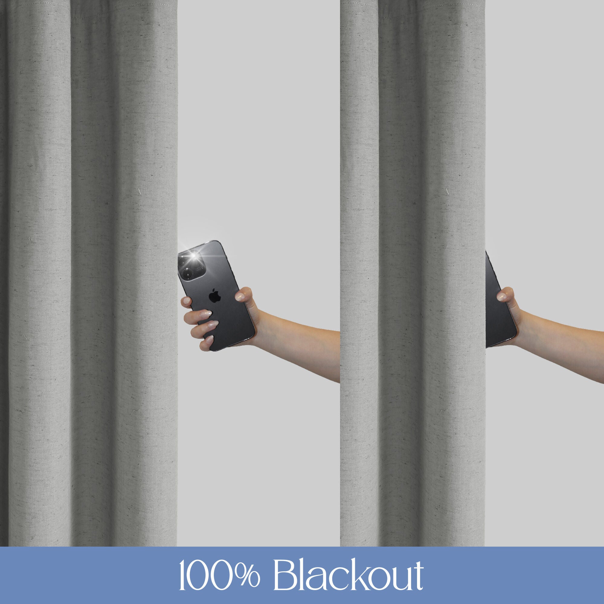 Blackout Linen Blend Grommet Panel Pair, GREY, alternate image number 5