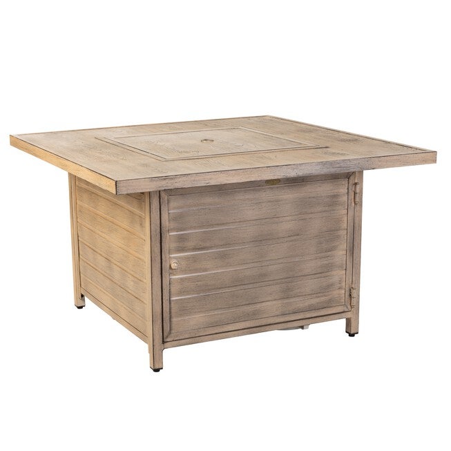 Langhorne Square Aluminum LPG Fire Pit in Driftwood, DRIFTWOOD, hi-res image number null