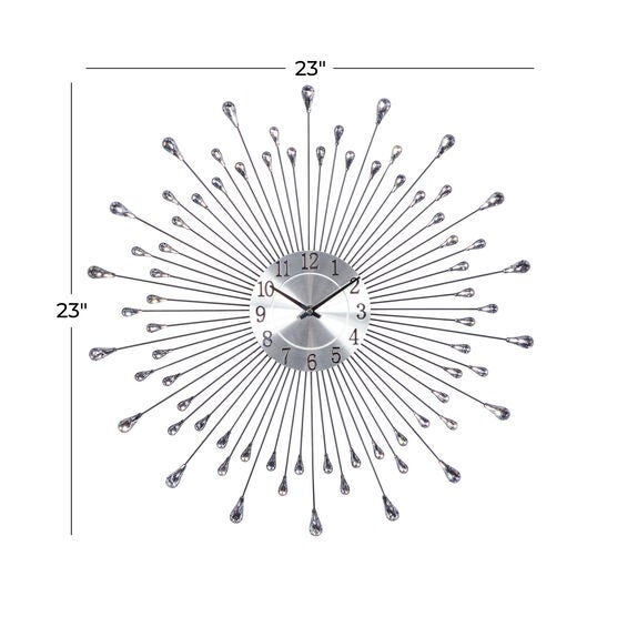 Silver Metal Modern Wall Clock, , alternate image number null